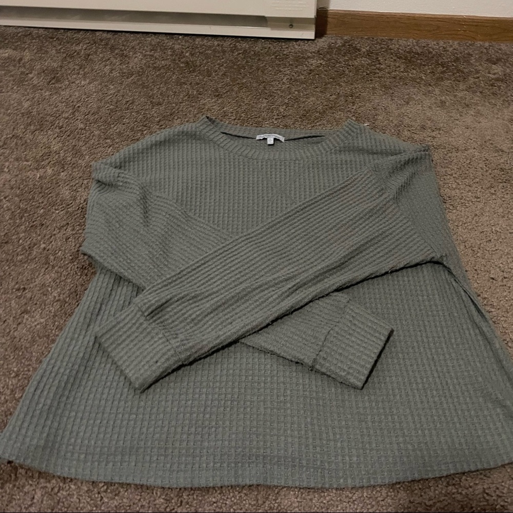 Green Waffle knit large top